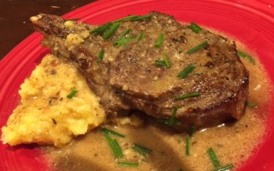 Josephine’s Petite Cucina: Winter Veal Chop with Mustard Sauce, Rum & Polenta