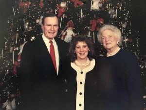 1992 - Attending White House Christmas Party with George & Barbara Bush