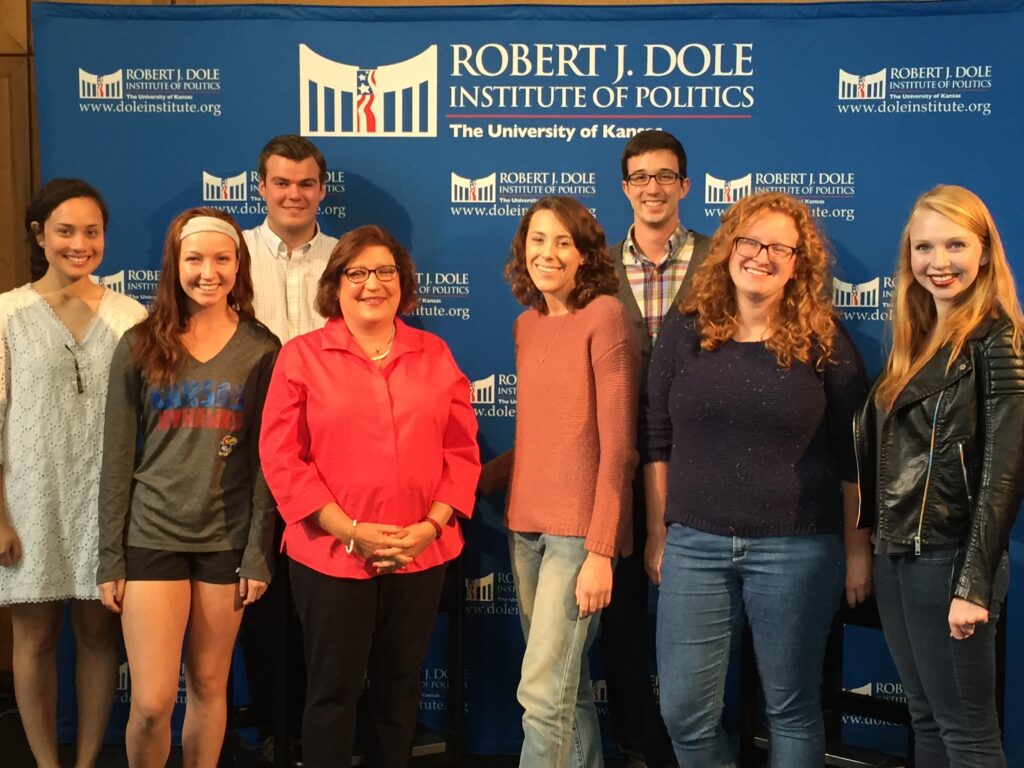 Dole Institute of Politics, with students